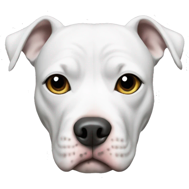 White pitbull with gray patch over eye   emoji