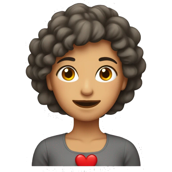 una mujer de pelo corto con el corazon roto emoji