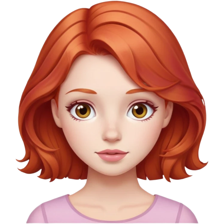 Pink blush redhead girl emoji