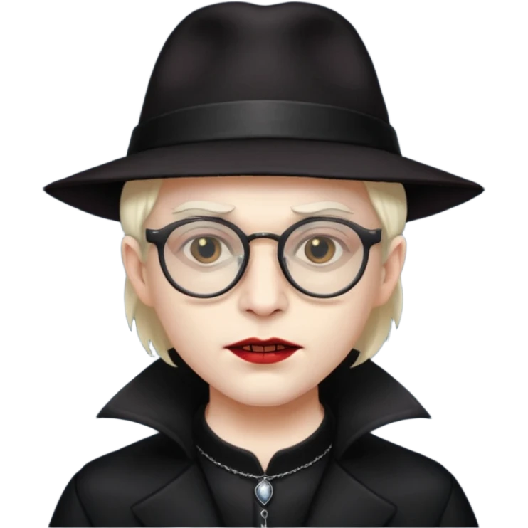 
vampire with hat and glasses emoji