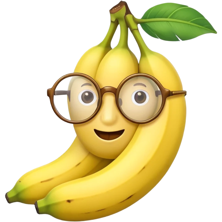 Banana with round reading glasses emoji