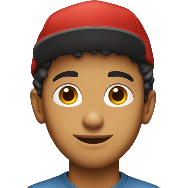 a young man with a red hat emoji