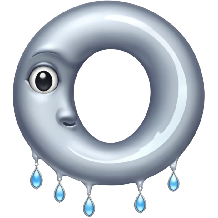 Mealting waning crescent moon emoji