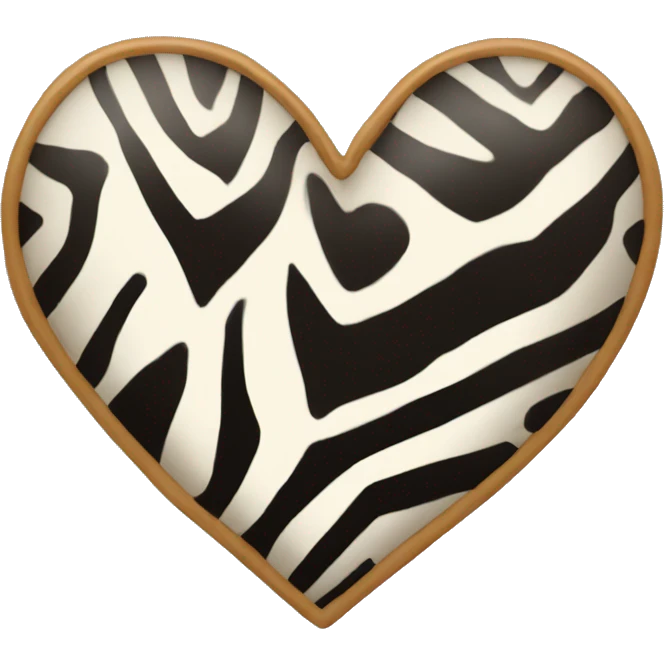 heart with zebra print inside emoji