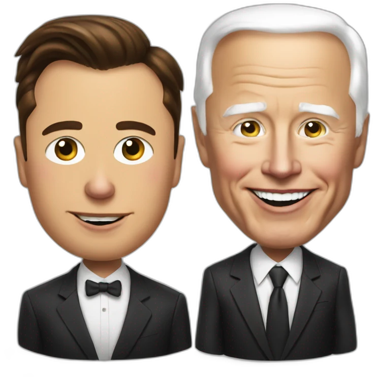Elon musk with Lollipop Biden emoji