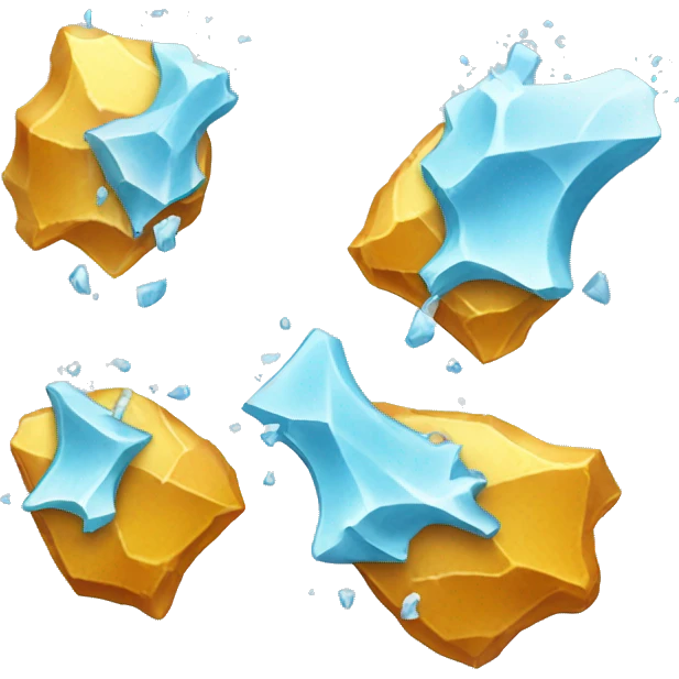 smashed ice flying shatter pieces emoji