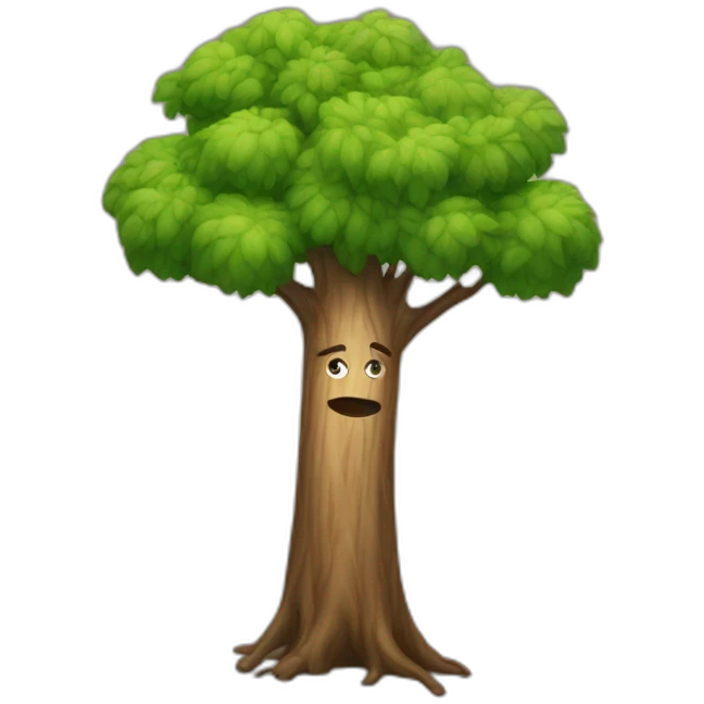 tree with face emoji