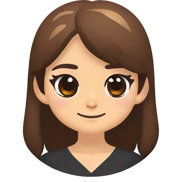 girl with brown hair and dark eyes emoji