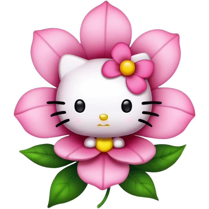 Hello kitty in a pink flower emoji