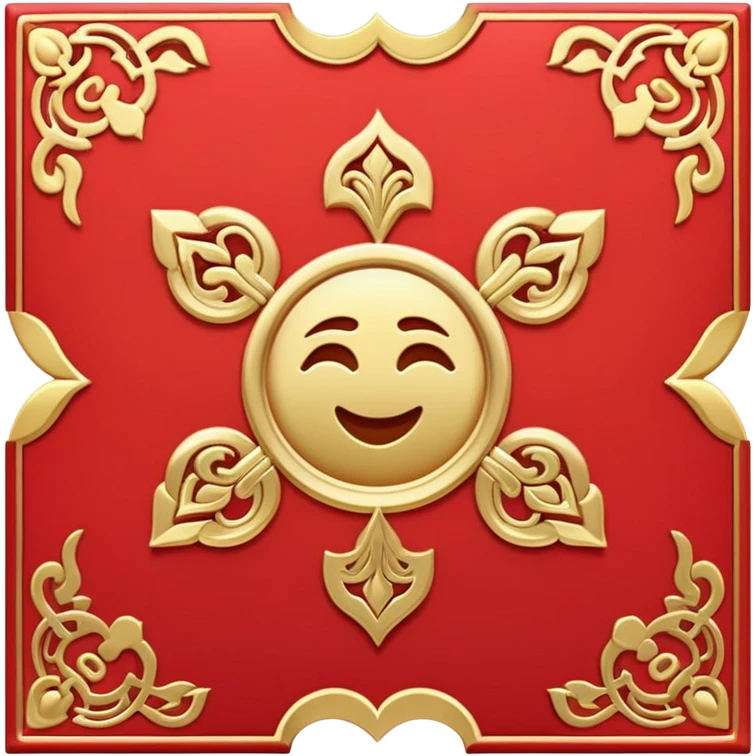 Chinese red envelope (hongbao), lucky money packet with gold details, emoji style emoji