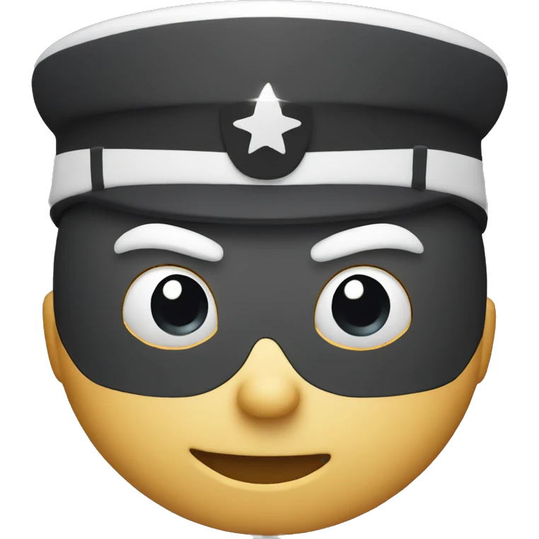 smile emoji wearing captain hat closeup minimal emoji