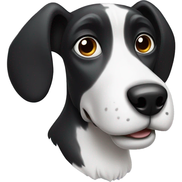 Black and white dog with big ears emoji