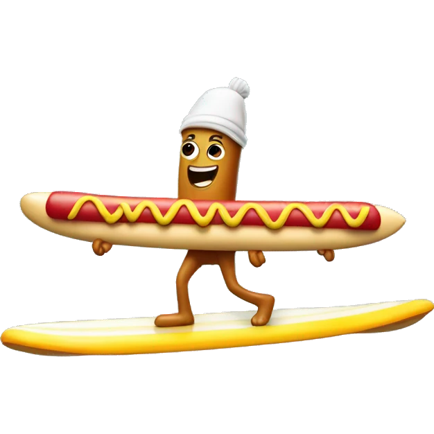 Hotdog man on a surfboard  emoji