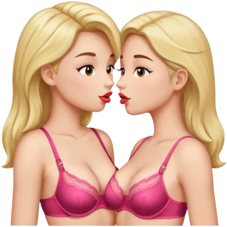 2 girls in bras making out emoji