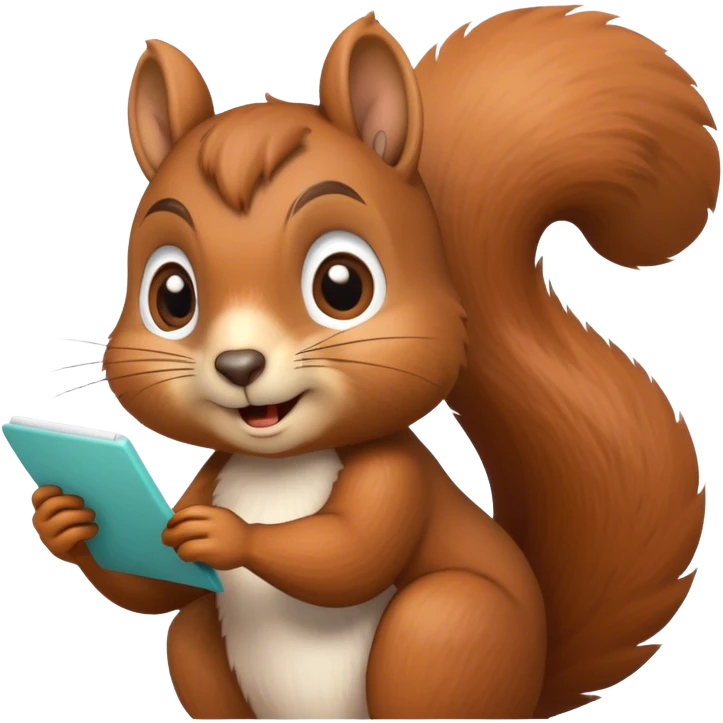 Squirrel with numbers in its eyes and doin math emoji