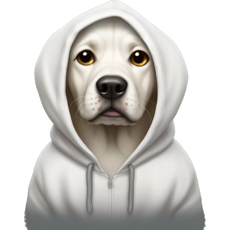 Dog wearing a hoodi emoji