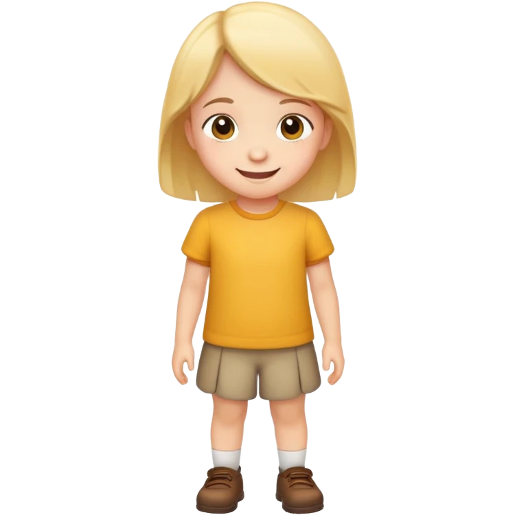 child standing with a smile, cheerful and confident emoji