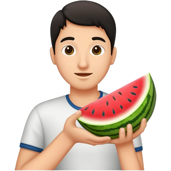 Ein wo schwarz ist und eine Wassermelone in der Hand hat  emoji