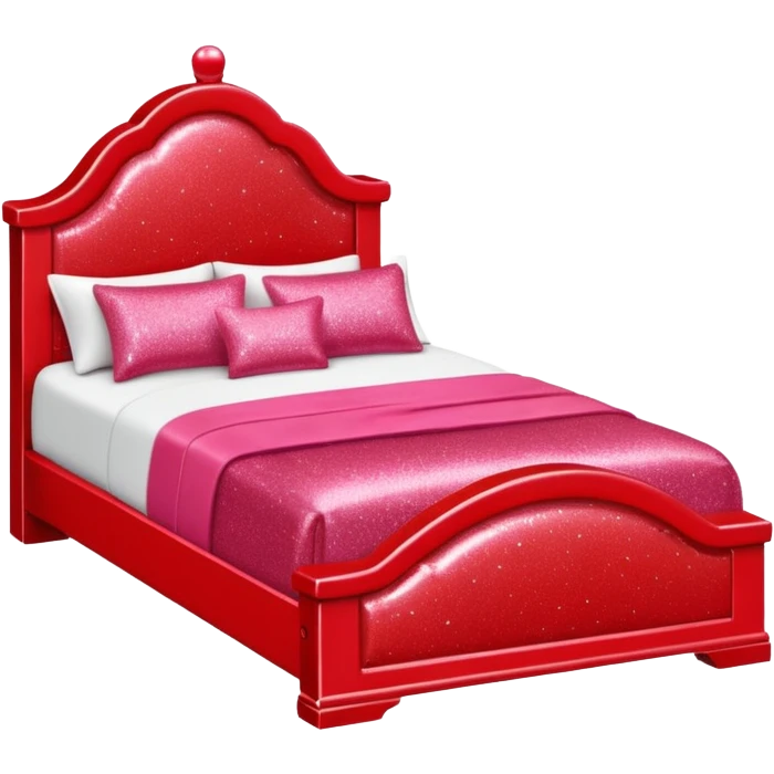 red glitter barbie dollhouse bed emoji