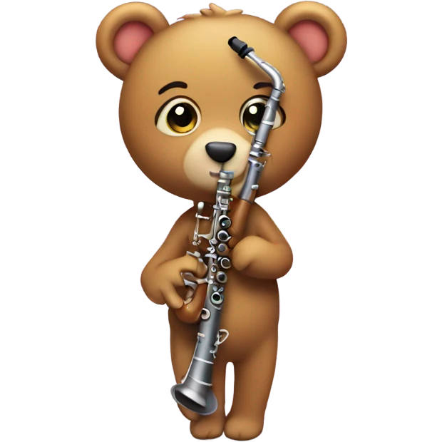  cute girl bear shaped clarinet emoji