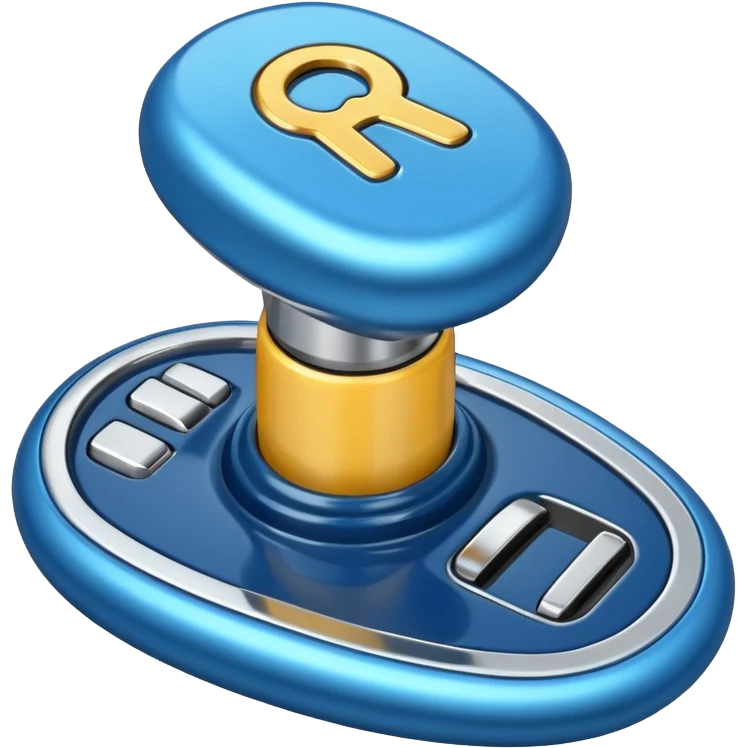 blue car gear shift stick with R for reverse highlighted emoji