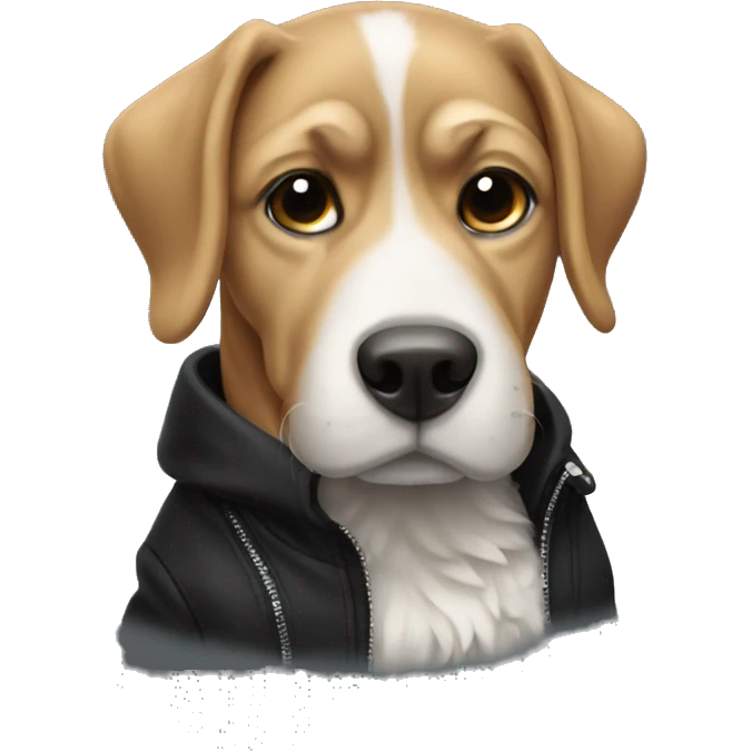 Dog with black jacket  emoji