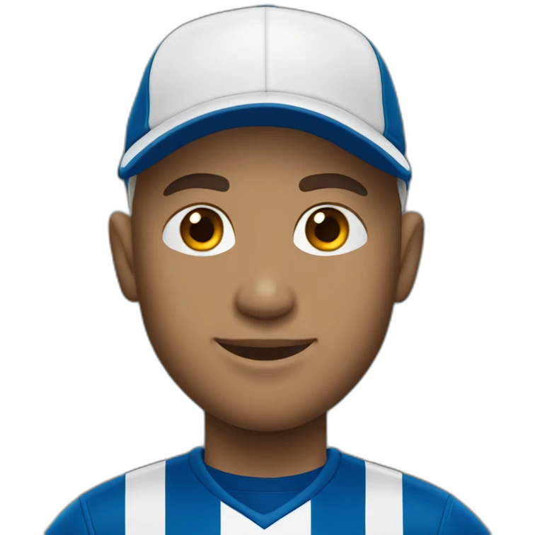 Bald soccer player with baseball cap emoji