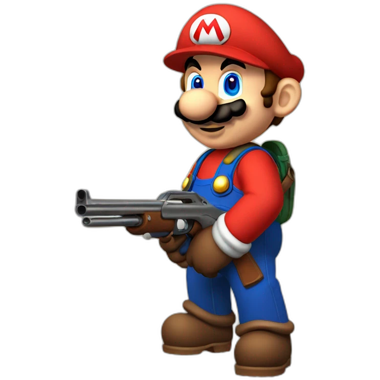 Mario holding a shotgun emoji