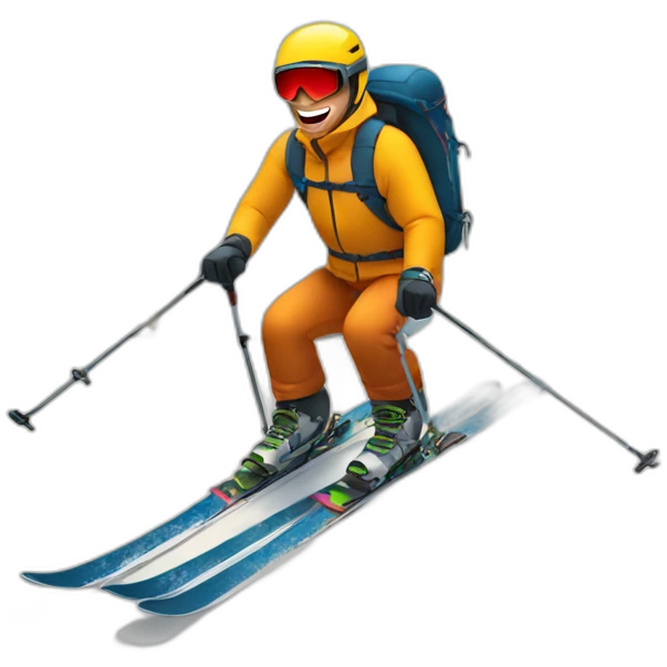 A man on mountain skis emoji
