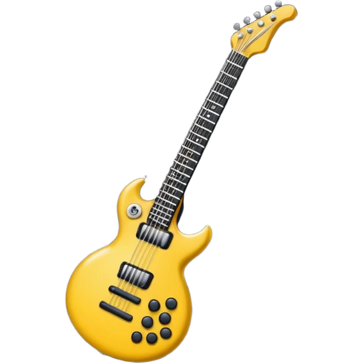 Bana elinde elektronik gitar olan bir kulaklıklı gözlüklü bir emoji yapar mısın elektronik gitar siyah olsun emoji