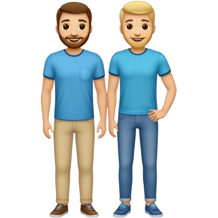 dos amigos hombres que comparten alquiler  emoji