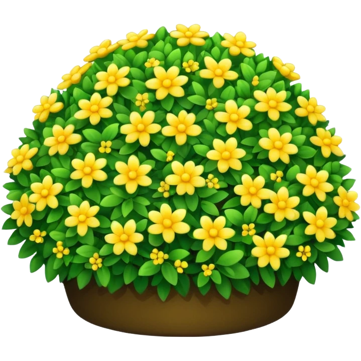 A round green bush with tiny yellow flowers sprinkled on top. emoji