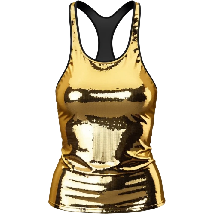 halter neck tank top with gold and silver sequins emoji