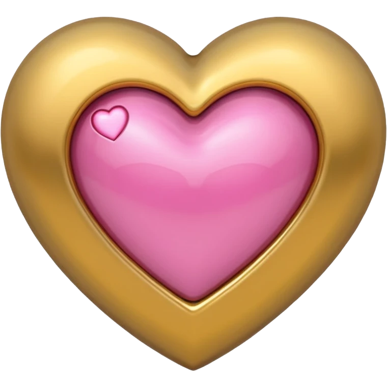 gold heart with one mini pink heart inside of it  emoji