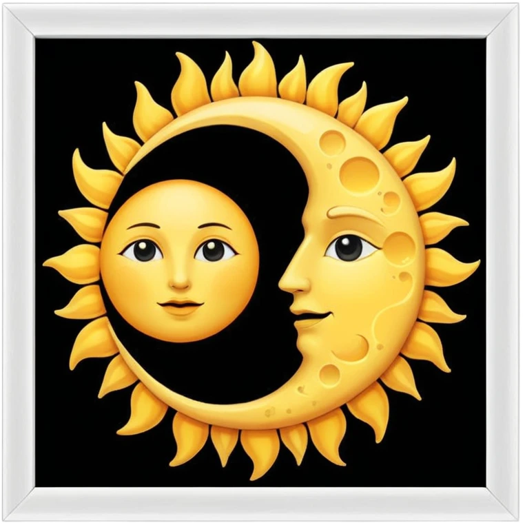 Sun and the moon solstice  emoji