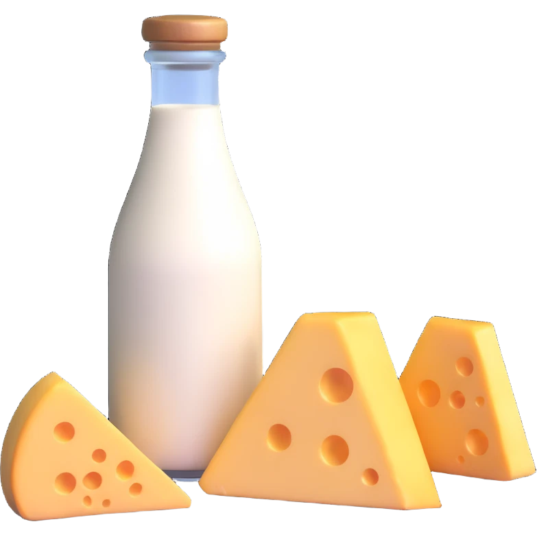 milk bottle and cheese wedge emoji