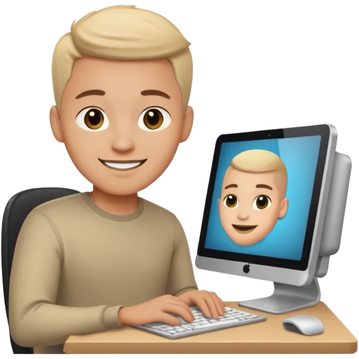 designer with a computer emoji