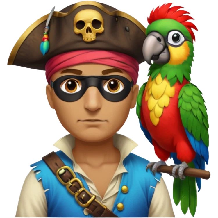pirate and parrot emoji