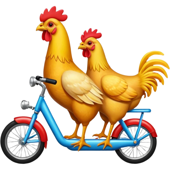 10 chickens on a partybike emoji