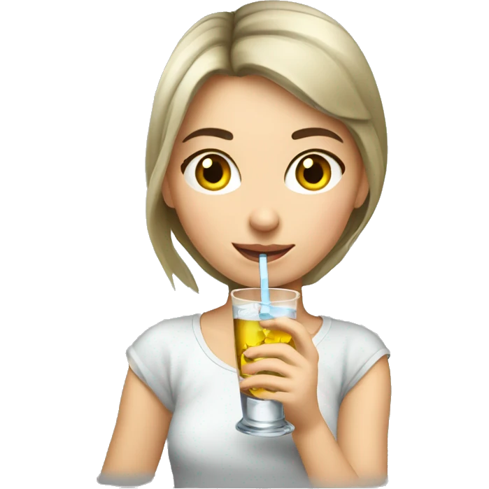 Russian girl drinking vodka emoji
