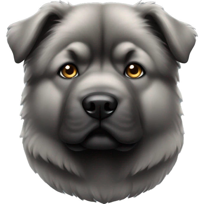 Dark gray chow chow puppy gray eyes emoji