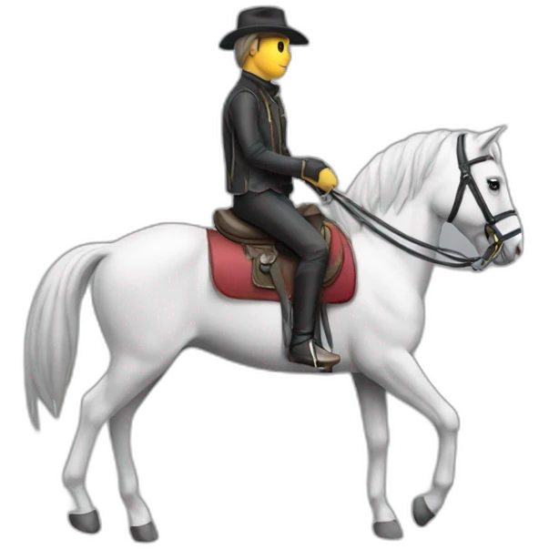 Chat sur un cheval emoji
