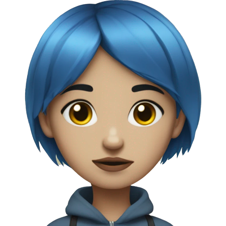 puk gohic girl with short blue hair emoji