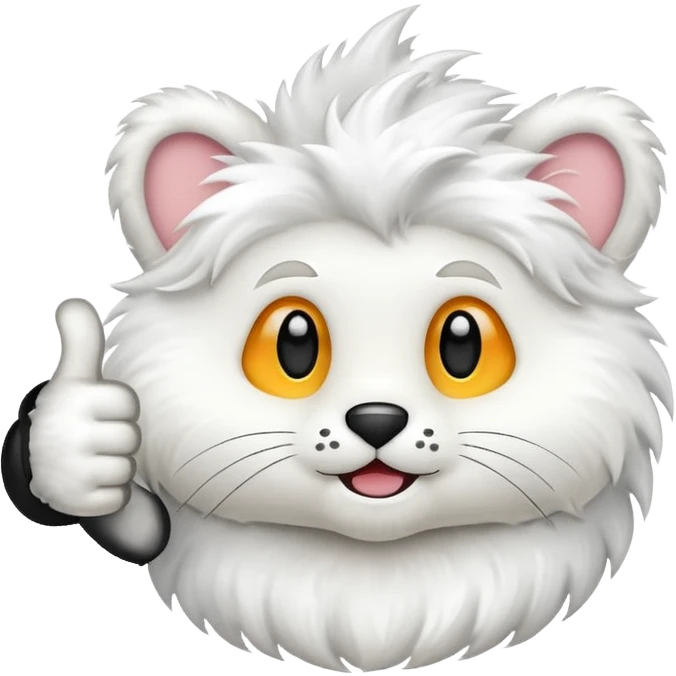 White furry thumbs up emoji