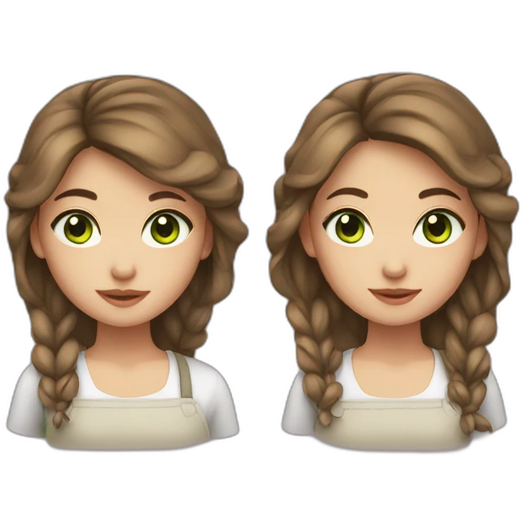 girl with brown hair and green eyes cooking emoji