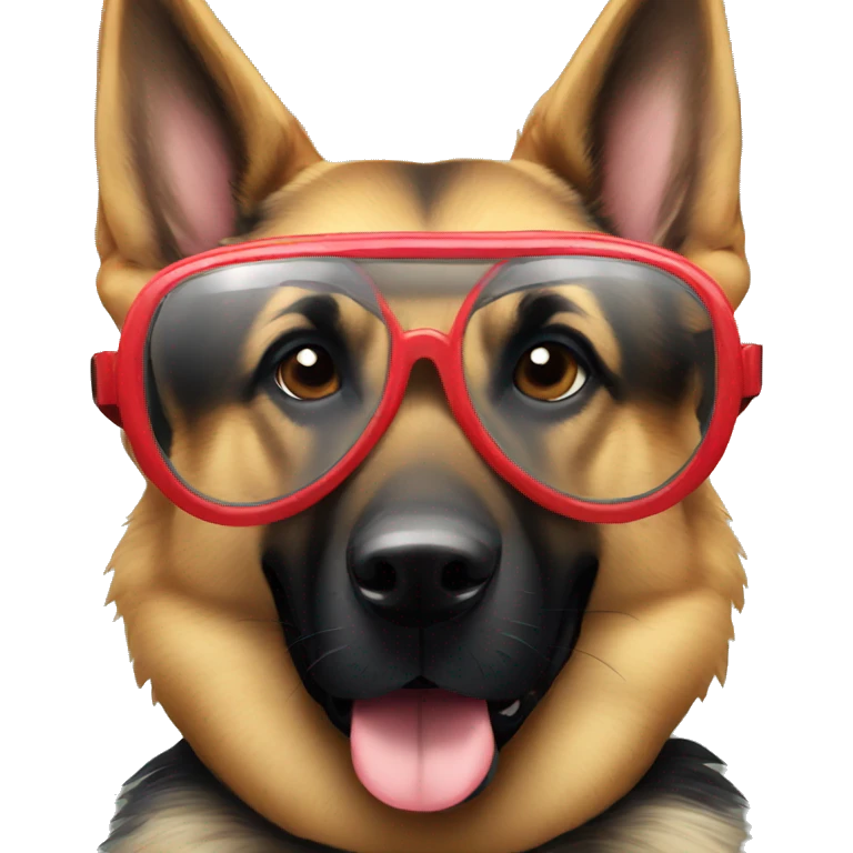 German shepherd wearing googles  emoji