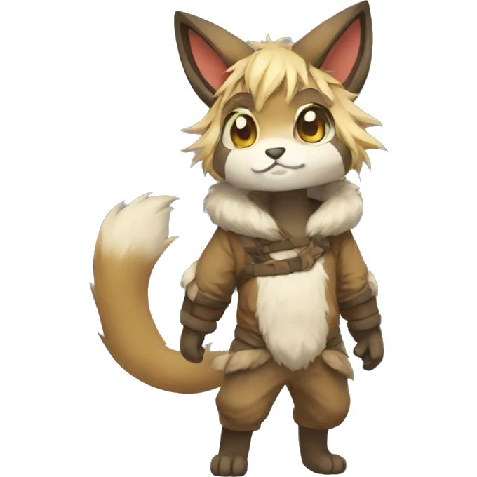 Kemono-style, Chibi, Anthro-Fur-Sona-Fakémon, clothing, Full Body emoji