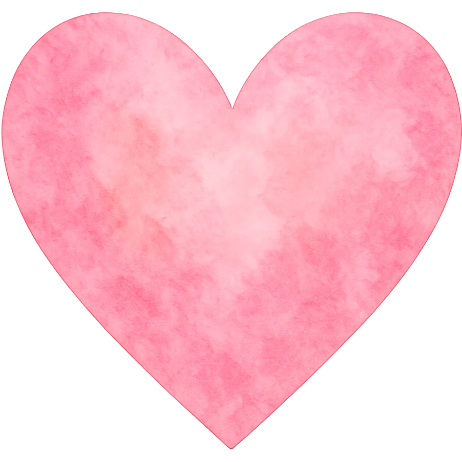 heart with a pink watercolor wash, clean digital illustration, no background emoji