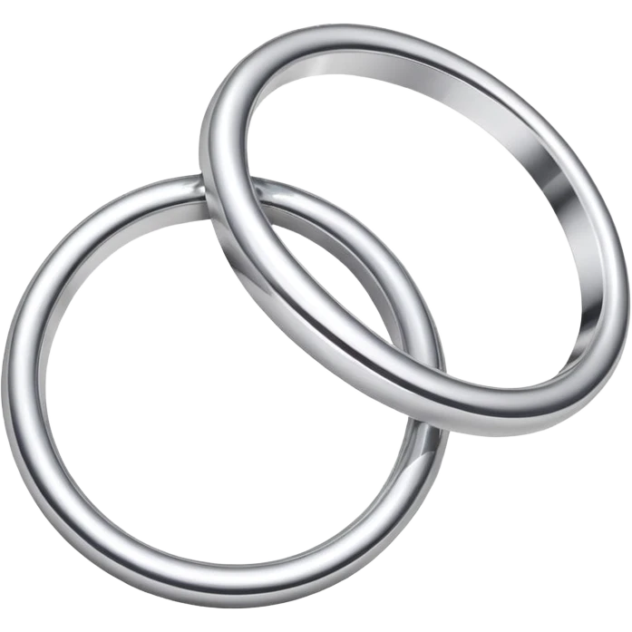 two silver rings entwined emoji
