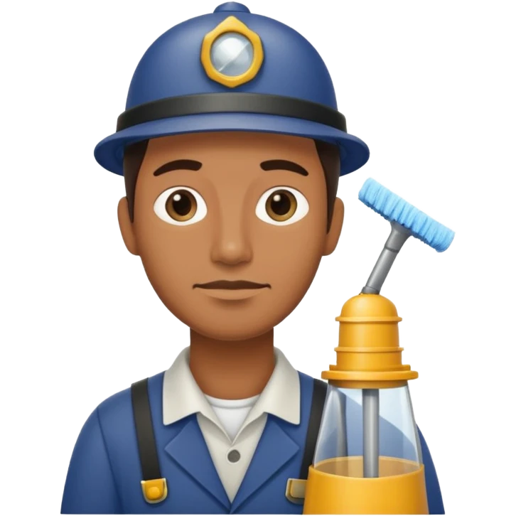 lighthouse Keeper while cleaning lens emoji